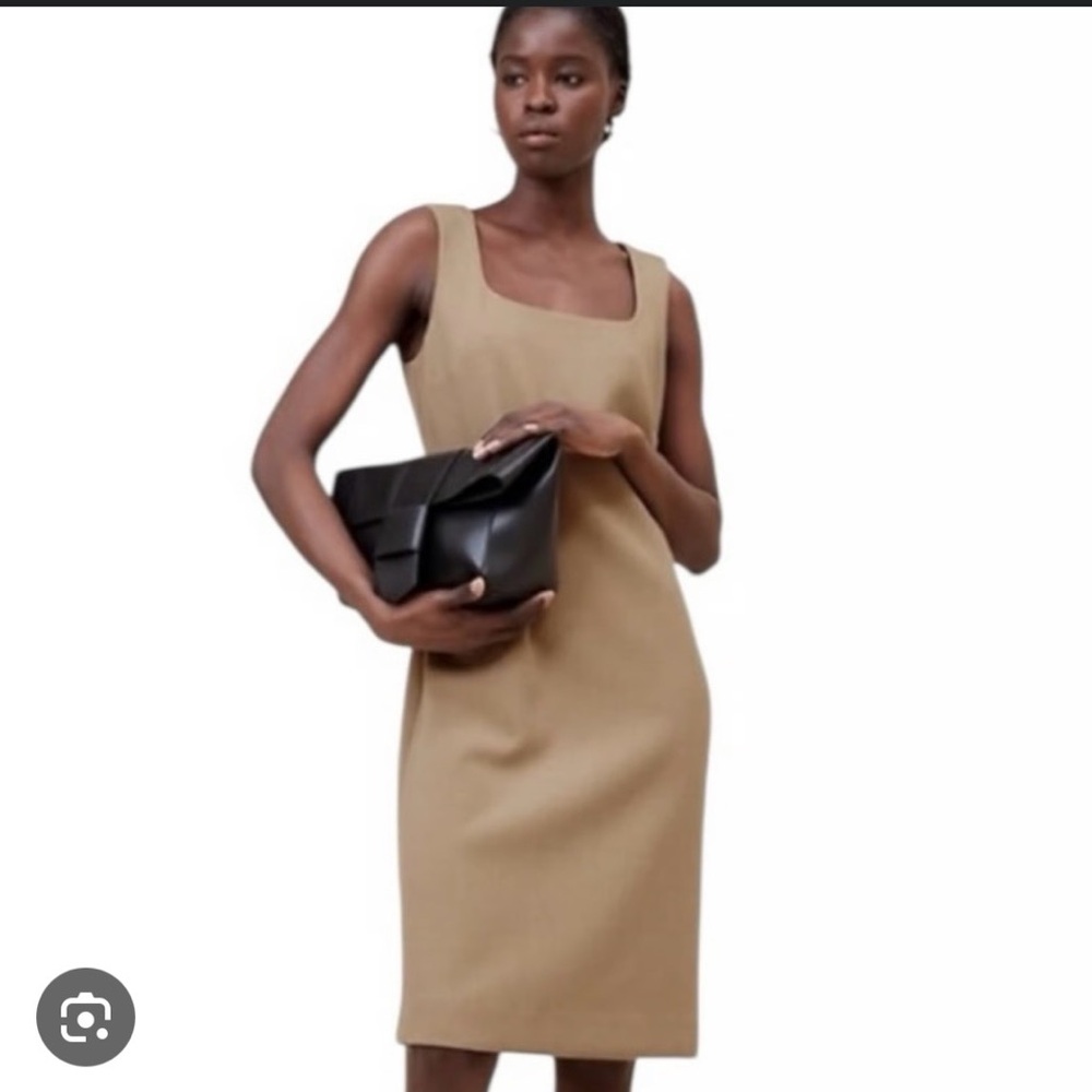Banana Republic Double Weave Sheath Dress | Camel | 16 | NWT